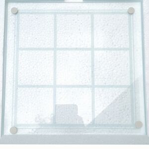 9x9 inch " Tic Tac Toe " Clear & Frosted Glass Trivet